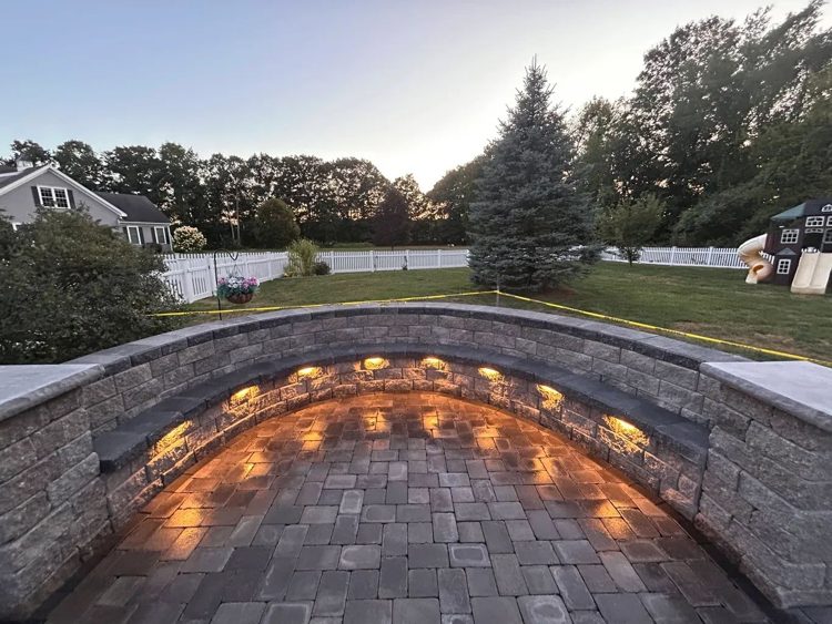 Patio lighting at dusk